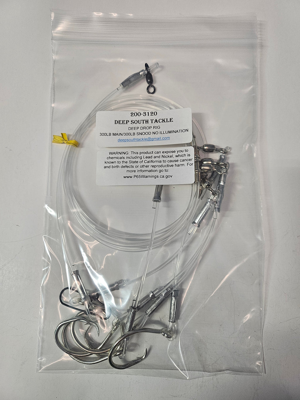 5-Hook Deep Drop Rig - 300lb Line - No Illumination - 12/0 Circle Hooks