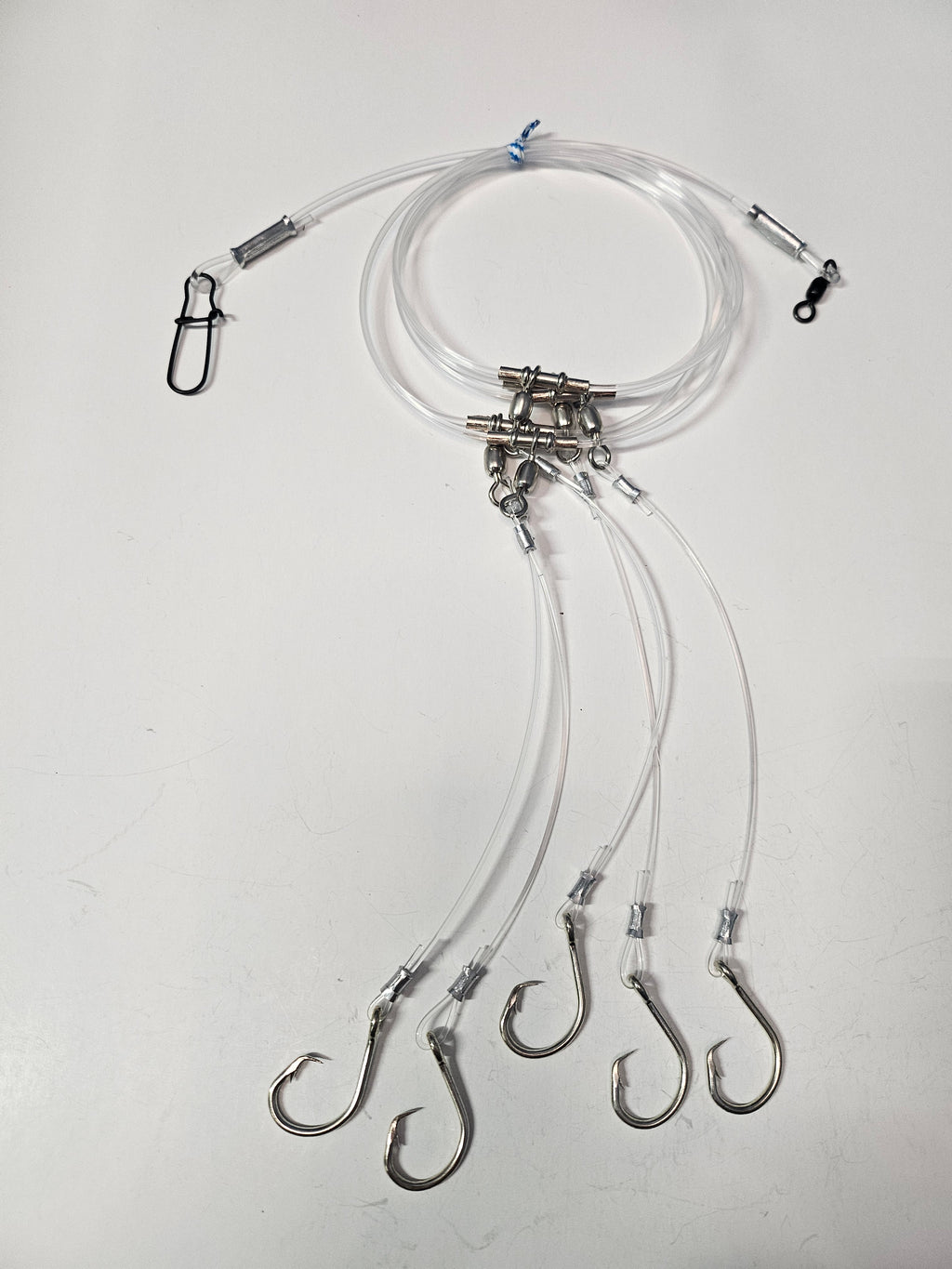 5-Hook Deep Drop Rig - 150lb Snoods - No Illumination - 9/0 Circle Hooks