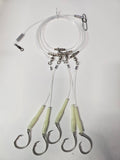 5-Hook Deep Drop Rig - 150lb Snoods - Luminous Crimp Protectors - 12/0 Circle Hooks