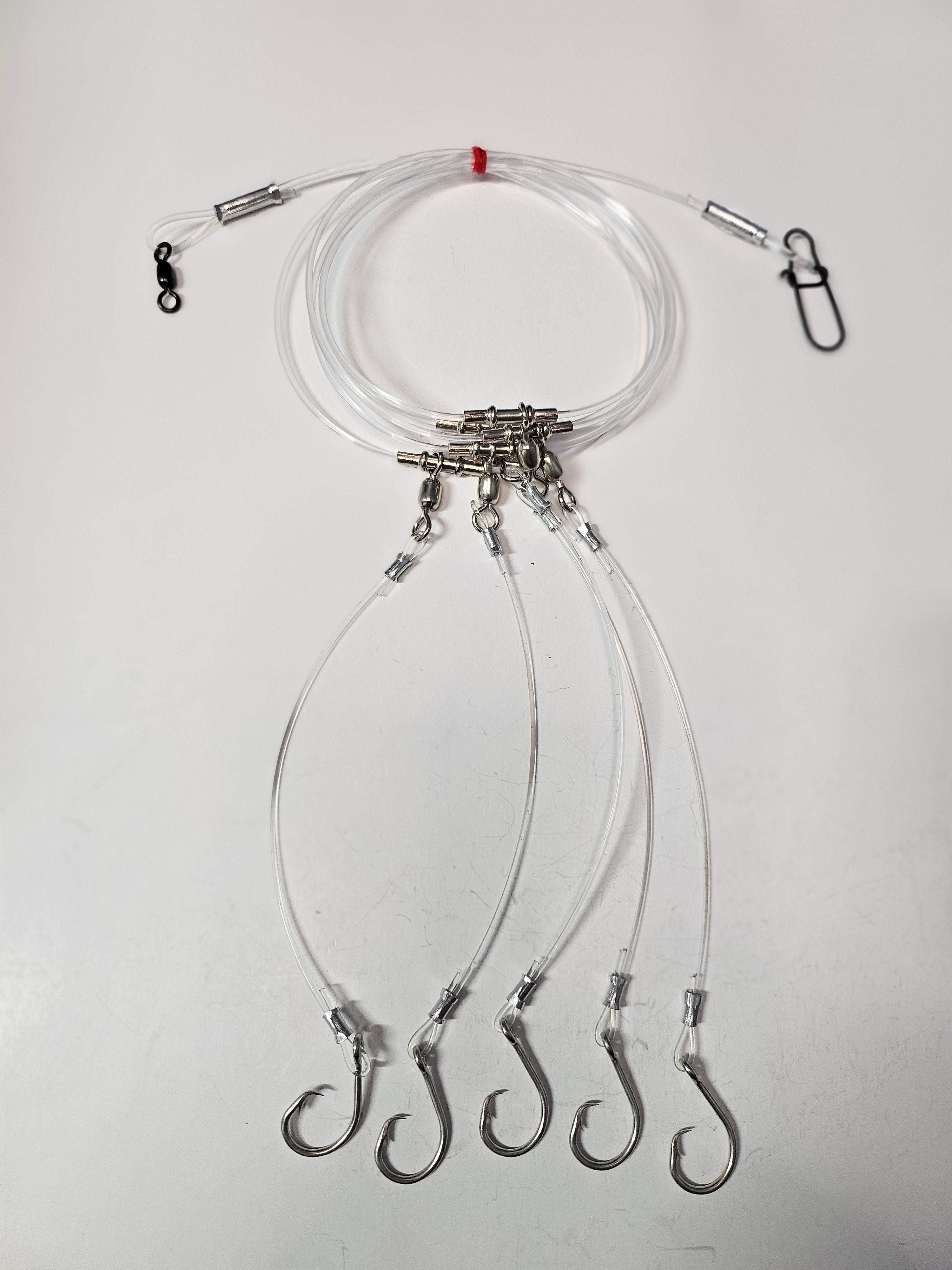 5-Hook Deep Drop Rig - 150lb Snoods - No Illumination - 8/0 Circle Hooks