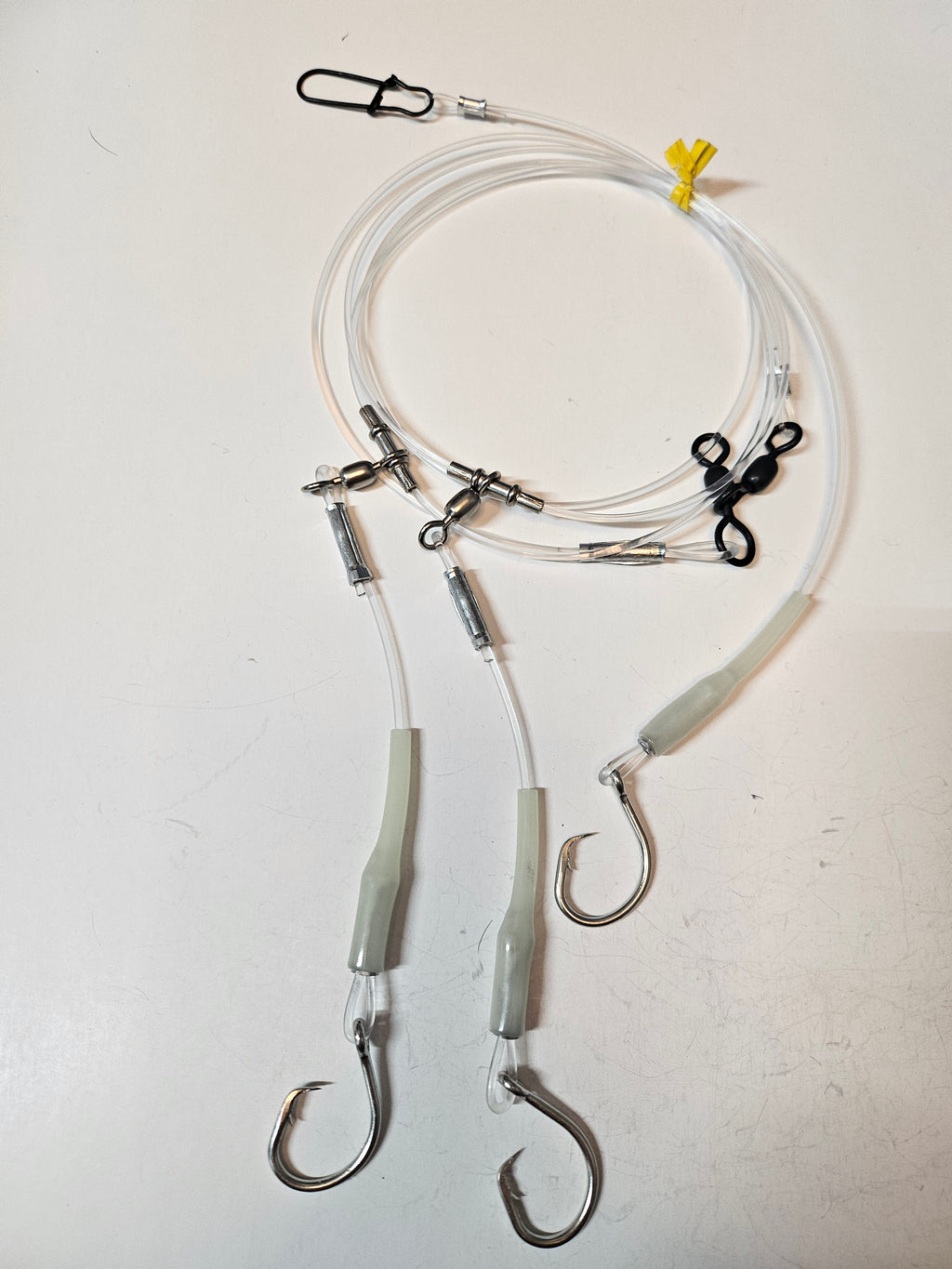 3-Hook Tilefish Rig - 300lb Line - Luminous Crimp Protectors - 10/0 Circle Hooks
