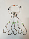 5-Hook Deep Drop Rig - 300lb Line - Luminous Beads - 14/0 Circle Hooks