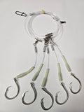 5-Hook Deep Drop Rig - 300lb Line - Luminous Crimp Protectors - 14/0 Circle Hooks