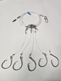 5-Hook Deep Drop Rig - 150lb Snoods - No Illumination - 14/0 Circle Hooks