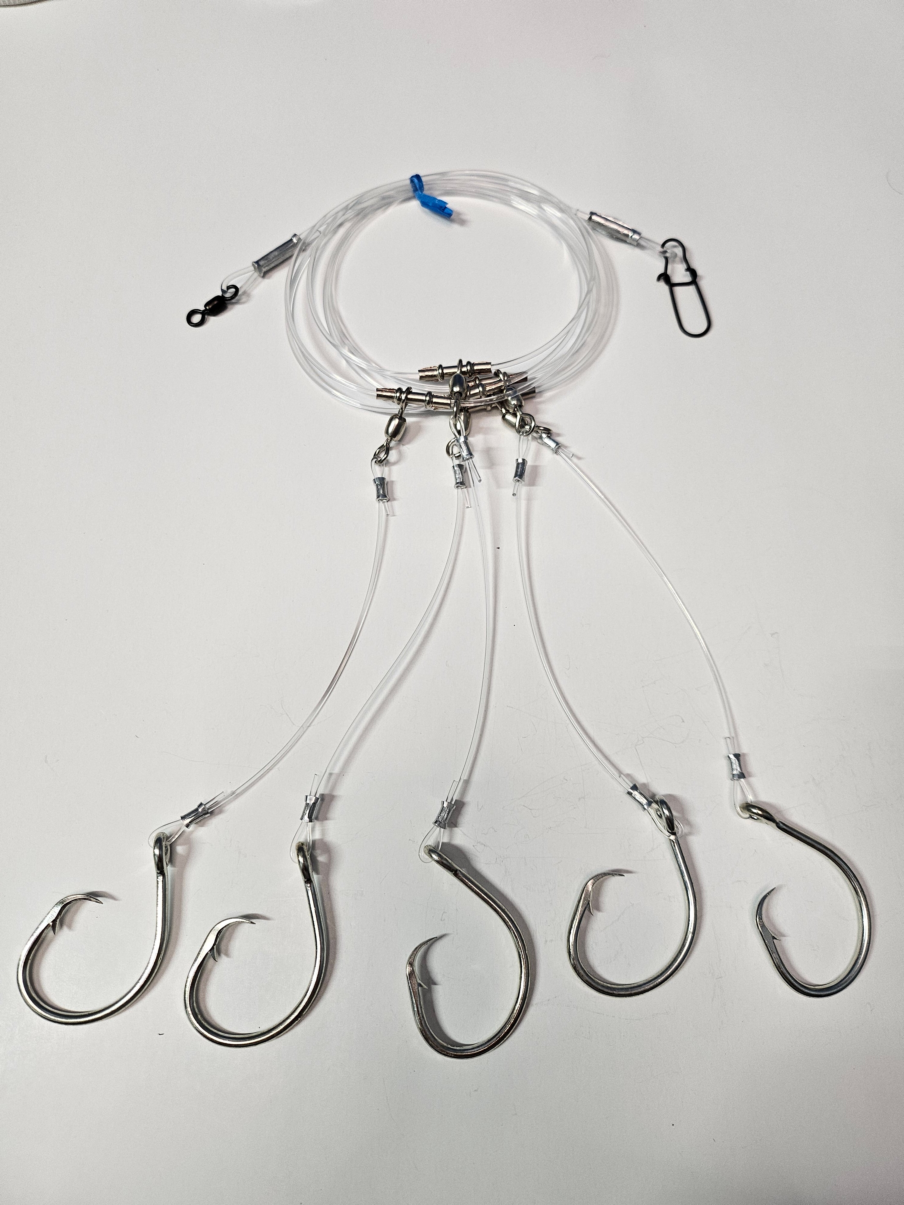 5-Hook Deep Drop Rig - 150lb Snoods - No Illumination - 14/0 Circle Hooks