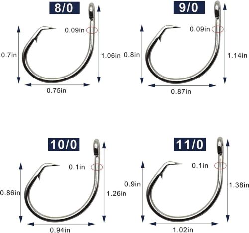 5-Hook Deep Drop Rig - 150lb Snoods - Luminous Crimp Protectors - 10/0 Circle Hooks